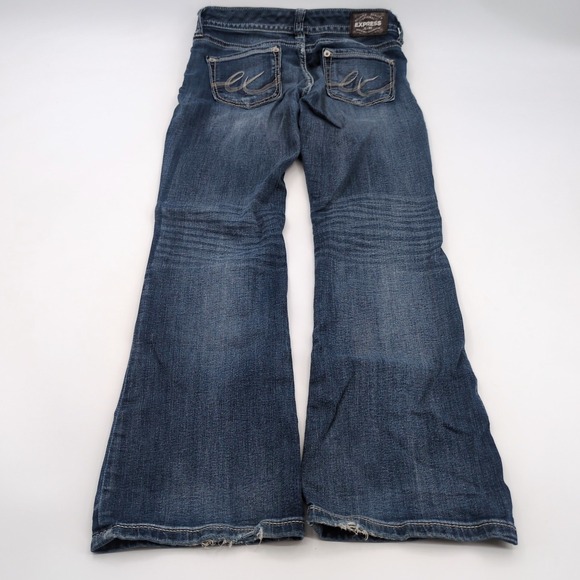 Express Denim - Express Stella Jeans Womens Blue Low Rise Regular Fit Denim Boot Cut Size 2R